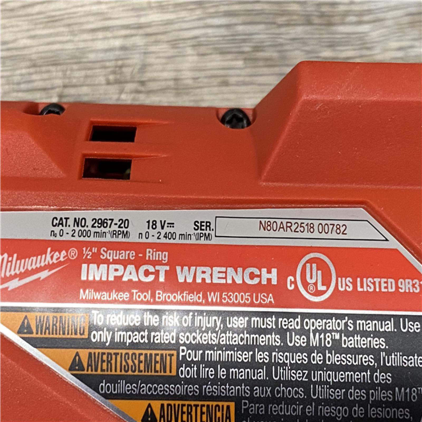 AS-IS Milwaukee FUEL 18V Lithium-Ion Brushless Cordless 1/2 in. Impact Wrench w/Friction Ring Kit