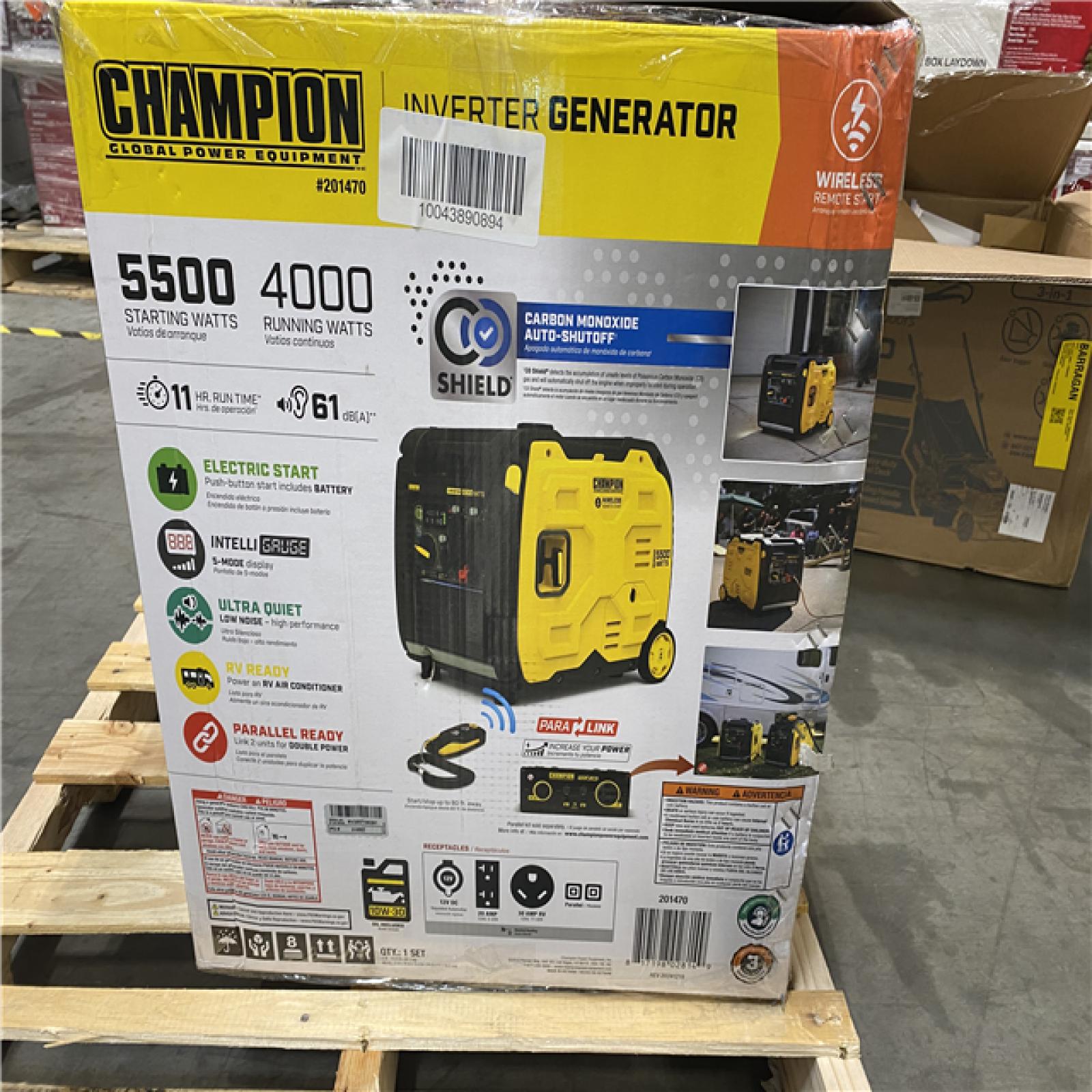 Dallas Location - As-Is Champion Power Equipment 5500/4000-Watt Portable Gasoline Inverter Generator