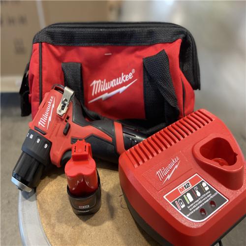 AS-IS Milwaukee Tool M12 3/8 in. Brushless Cordless Drill/Driver Kit (Battery & Charger)