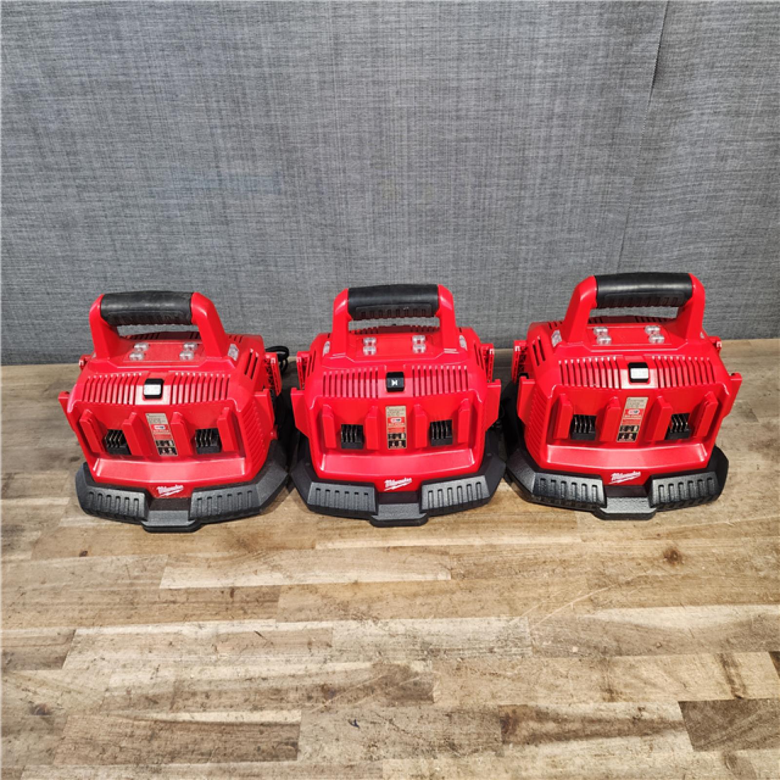 HOUSTON LOCATION - AS-IS (3) Milwaukee 18-Volt Lithium-Ion 6-Port Sequential Battery Charger