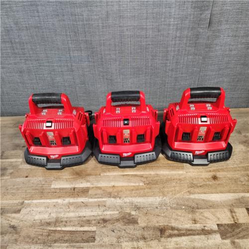 HOUSTON LOCATION - AS-IS (3) Milwaukee 18-Volt Lithium-Ion 6-Port Sequential Battery Charger