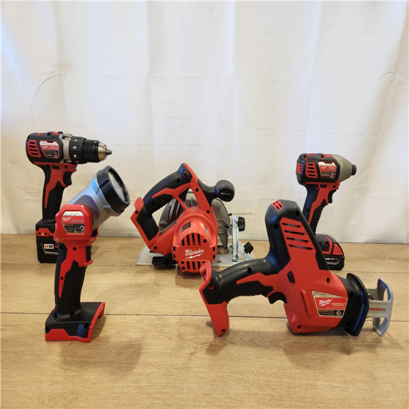AS-IS- Milwaukee M18 18V Lithium-Ion Cordless 5 Tool Combo Kit