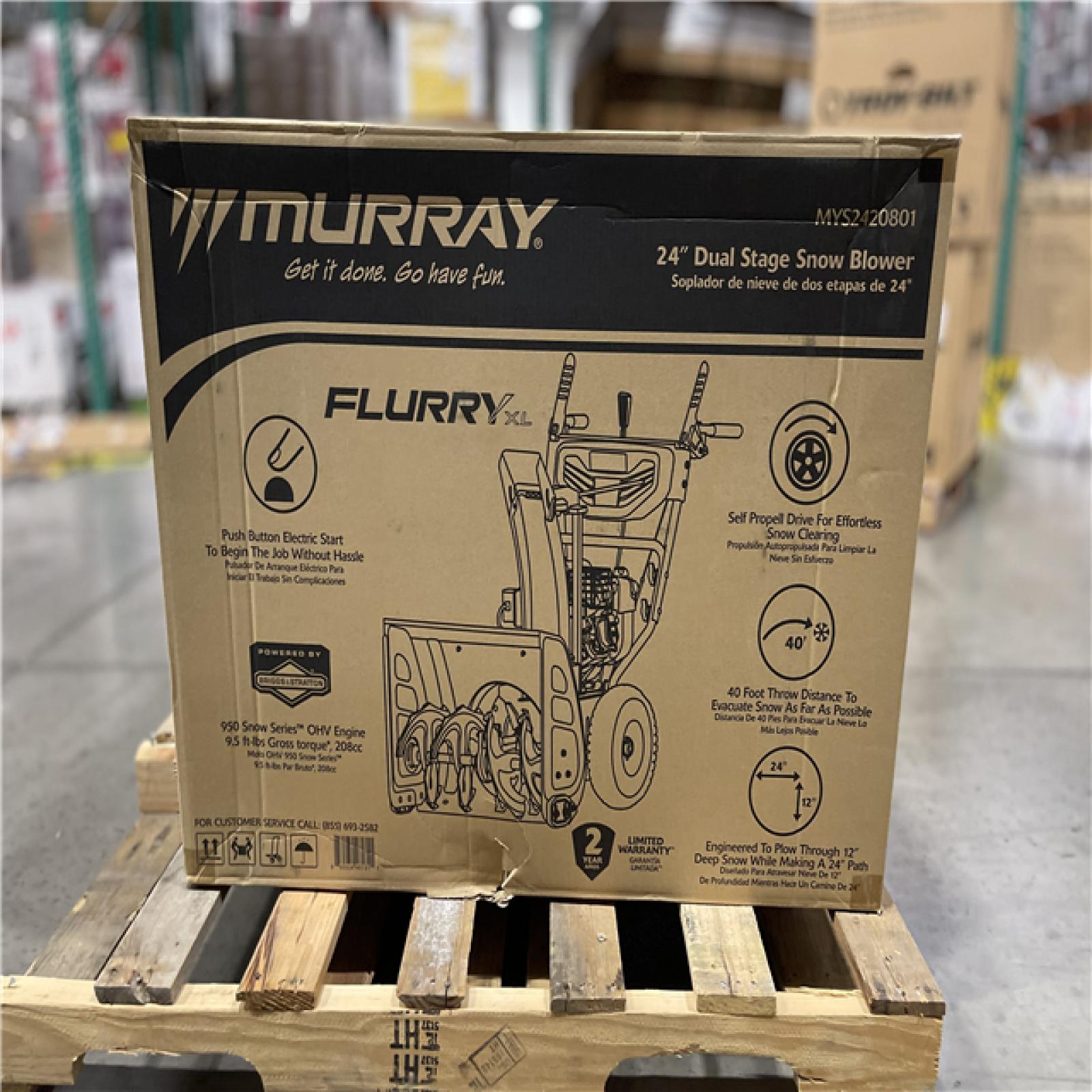 DALLAS LOCATION- NEW!- Murray 24 in. 208cc Self-Propelled 2-Stage Gas Snow Blower with Electric Start