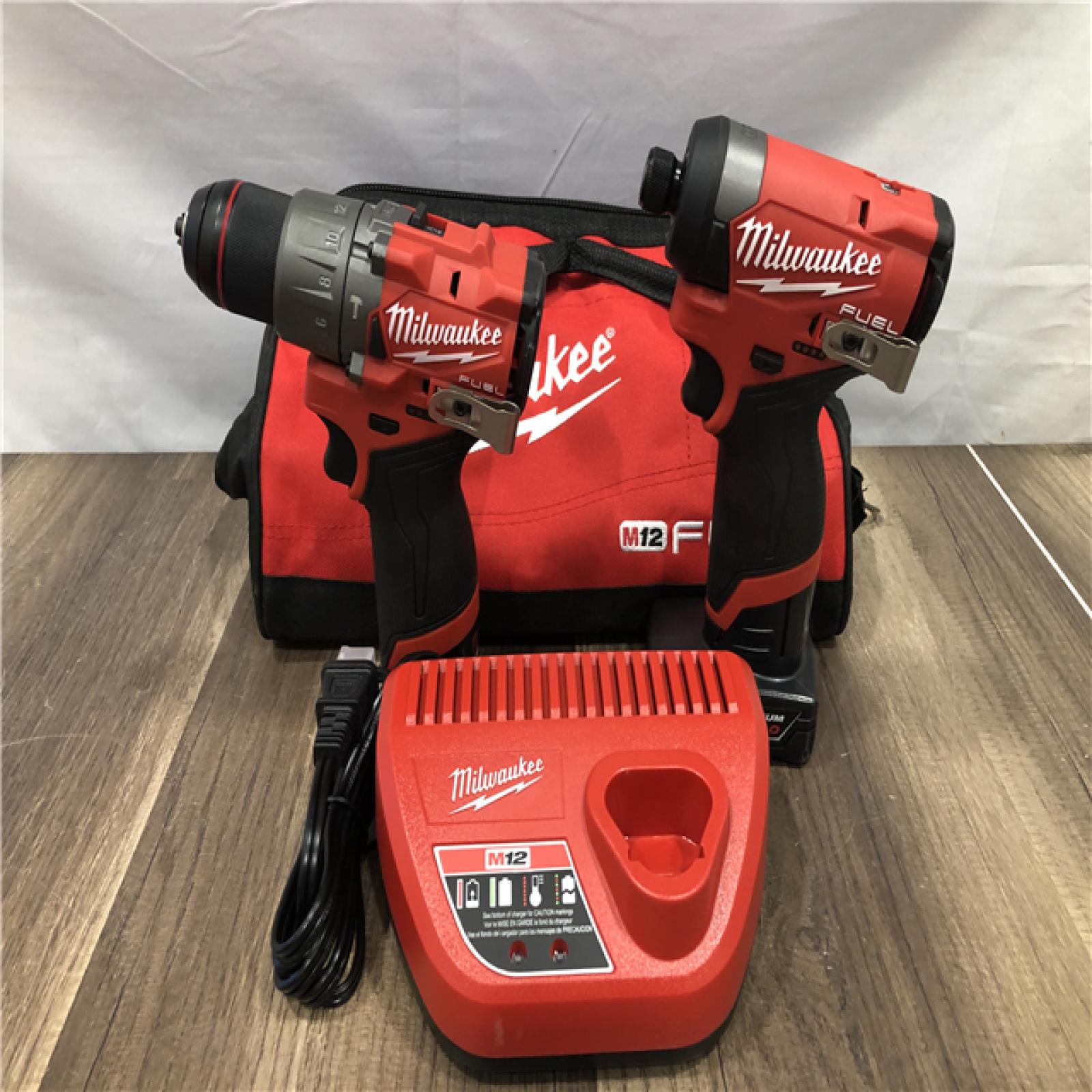 AS-IS Milwaukee  FUEL 12-Volt Lithium-Ion Brushless Cordless Hammer Drill and Impact Driver Combo Kit