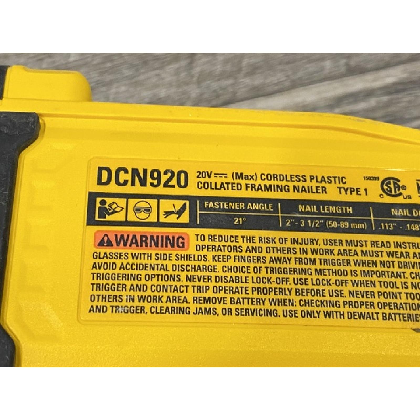 AS-IS DEWALT 20-Volt 21° Cordless Framing Nailer (Tool-Only)
