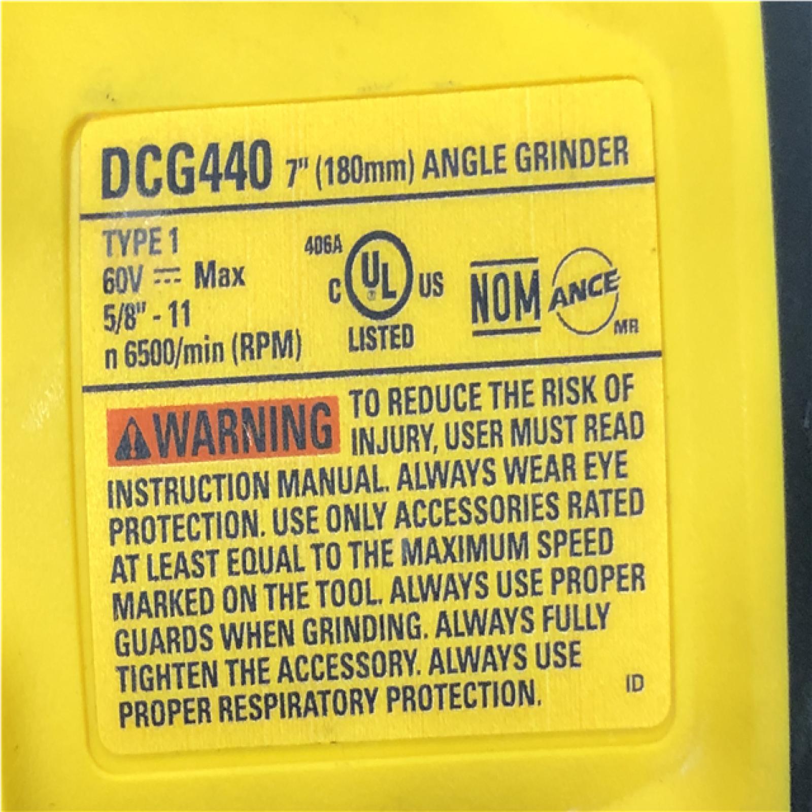 AS-IS DEWALT FLEXVOLT 60V Cordless 7 in. Angle Grinder (Tool-Only)