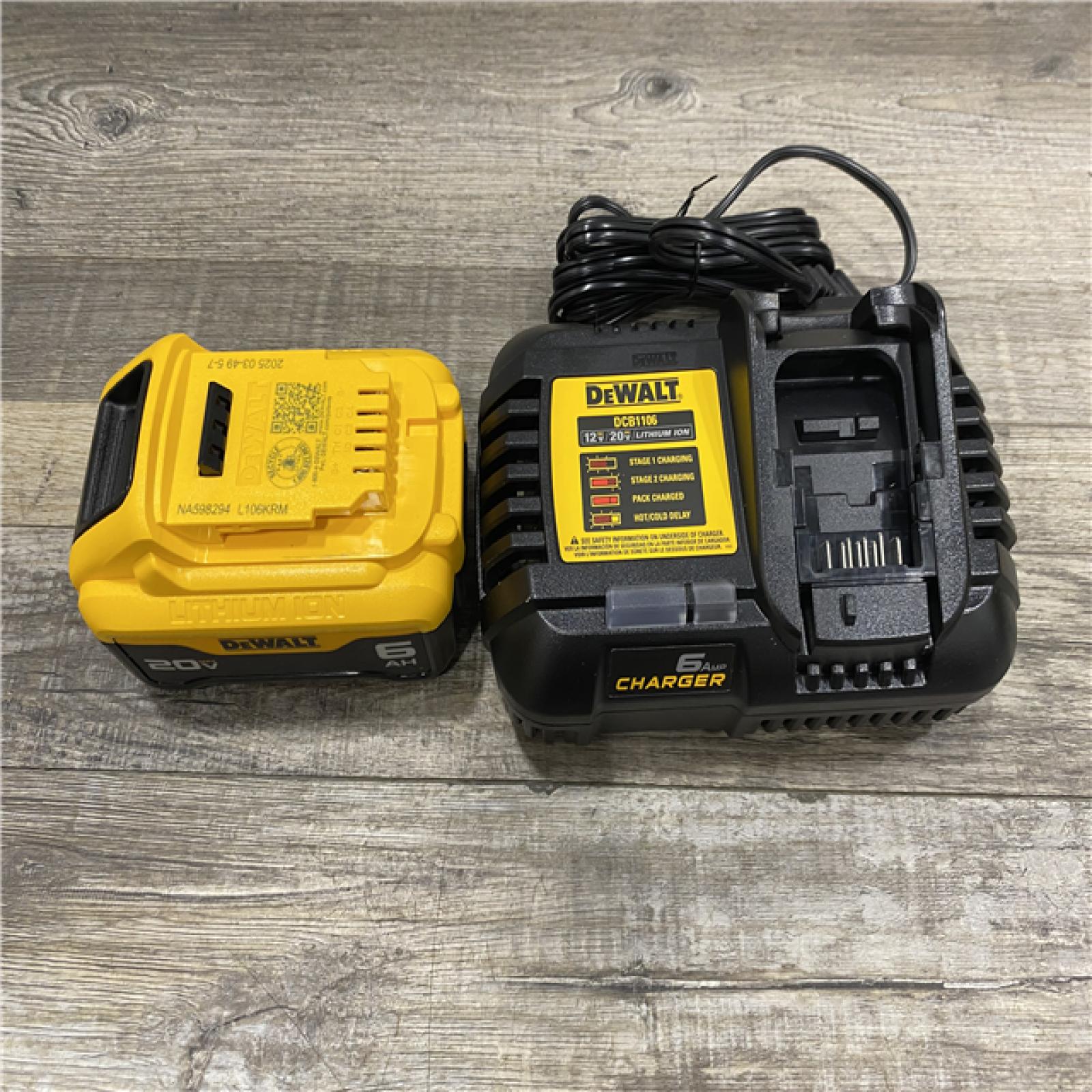 AS-IS DEWALT 20V MAX Lithium-Ion 6.0 Ah Battery and Charger