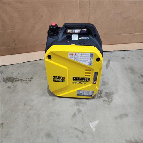 HOUSTON LOCATION - AS - IS CHAMPION 2500/1850-Watt Recoil Start Gasoline/Propane Powered Dual Fuel Inverter Generator with Quiet Technology and CO Shield