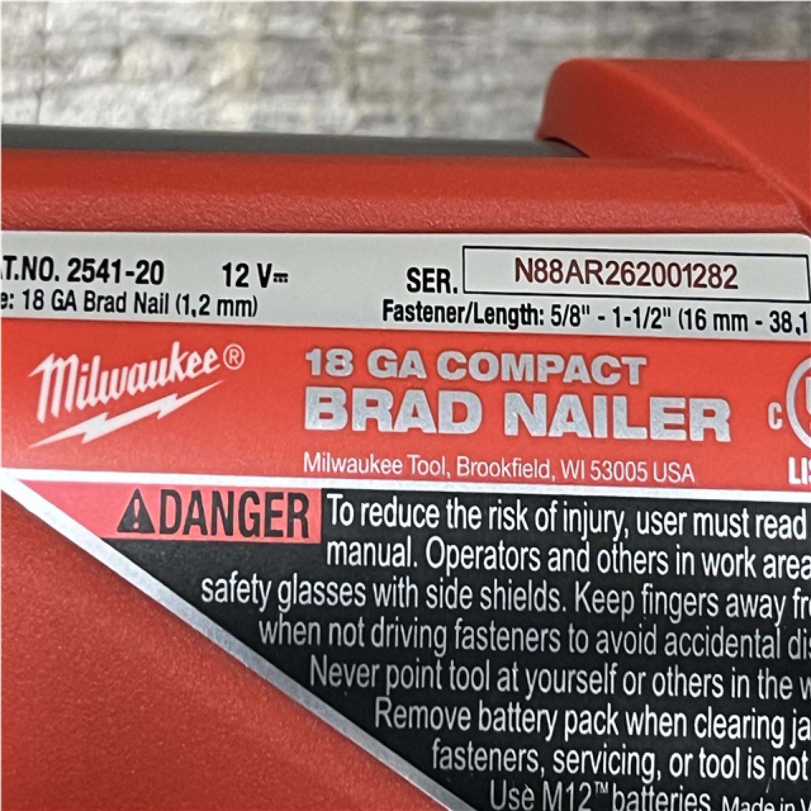 AS-IS Milwaukee FUEL 12-Volt Lithium-Ion Brushless Cordless 18-Gauge 1-1/2 in. Compact Brad Nailer (Tool Only)
