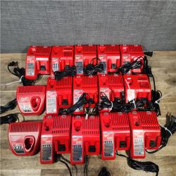 HOUSTON LOCATION - AS-IS MILWAUKEE BATTERY CHARGER PACK QTY - 15