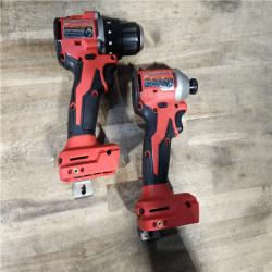 HOUSTON LOCATION - AS-IS Milwaukee M18 18V Lithium-Ion Brushless Cordless Compact Drill/Impact Combo Kit (2-Tool) W/(2) 2.0 Ah Batteries  Charger & Bag
