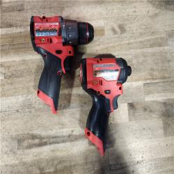 HOUSTON LOCATION - AS-IS Milwaukee FUEL 12-Volt Lithium-Ion Brushless Cordless Hammer Drill and Impact Driver Combo Kit