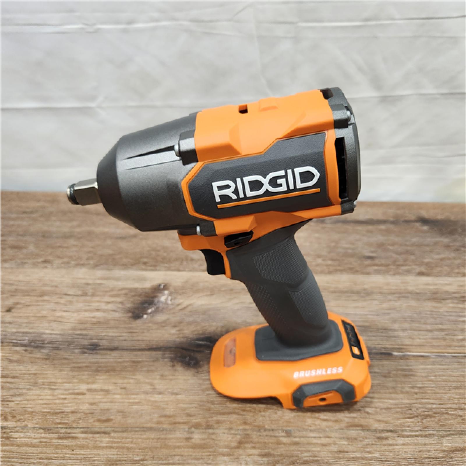 AS-IS RIDGID 18V Brushless Cordless 4-Mode 1/2 in. Mid-Torque Impact Wrench with Friction Ring (Tool Only)