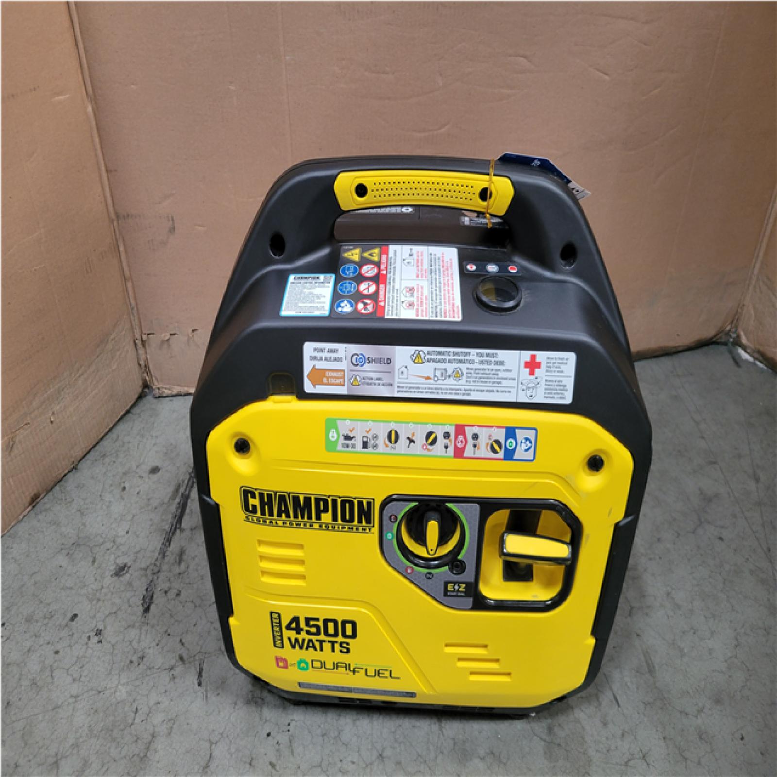 CALIFORNIA AS-IS CHAMPION 2500/1850-Watt Recoil Start Gasoline/Propane Powered Dual Fuel Inverter Generator with Quiet Technology and CO Shield