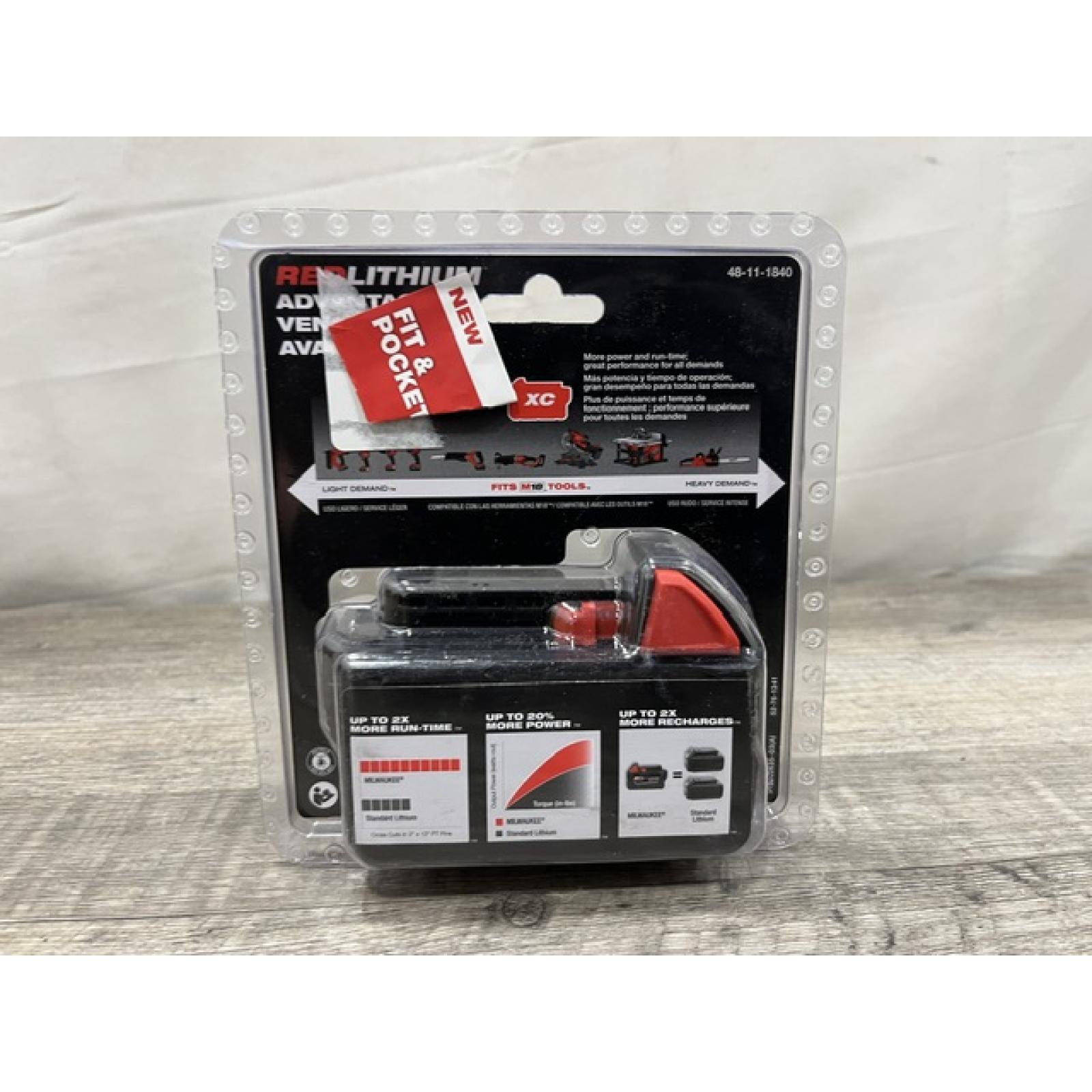 NEW - Milwaukee 18-Volt 4.0 Ah Lithium-Ion XC Extended Capacity Battery Pack