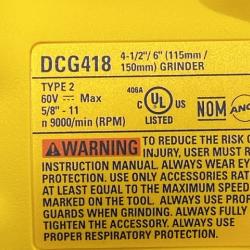 AS-IS DEWALT 60V MAX Cordless Brushless 4.5 in. to 6 in. Small Angle Grinder with Kickback Brake (Tool Only)