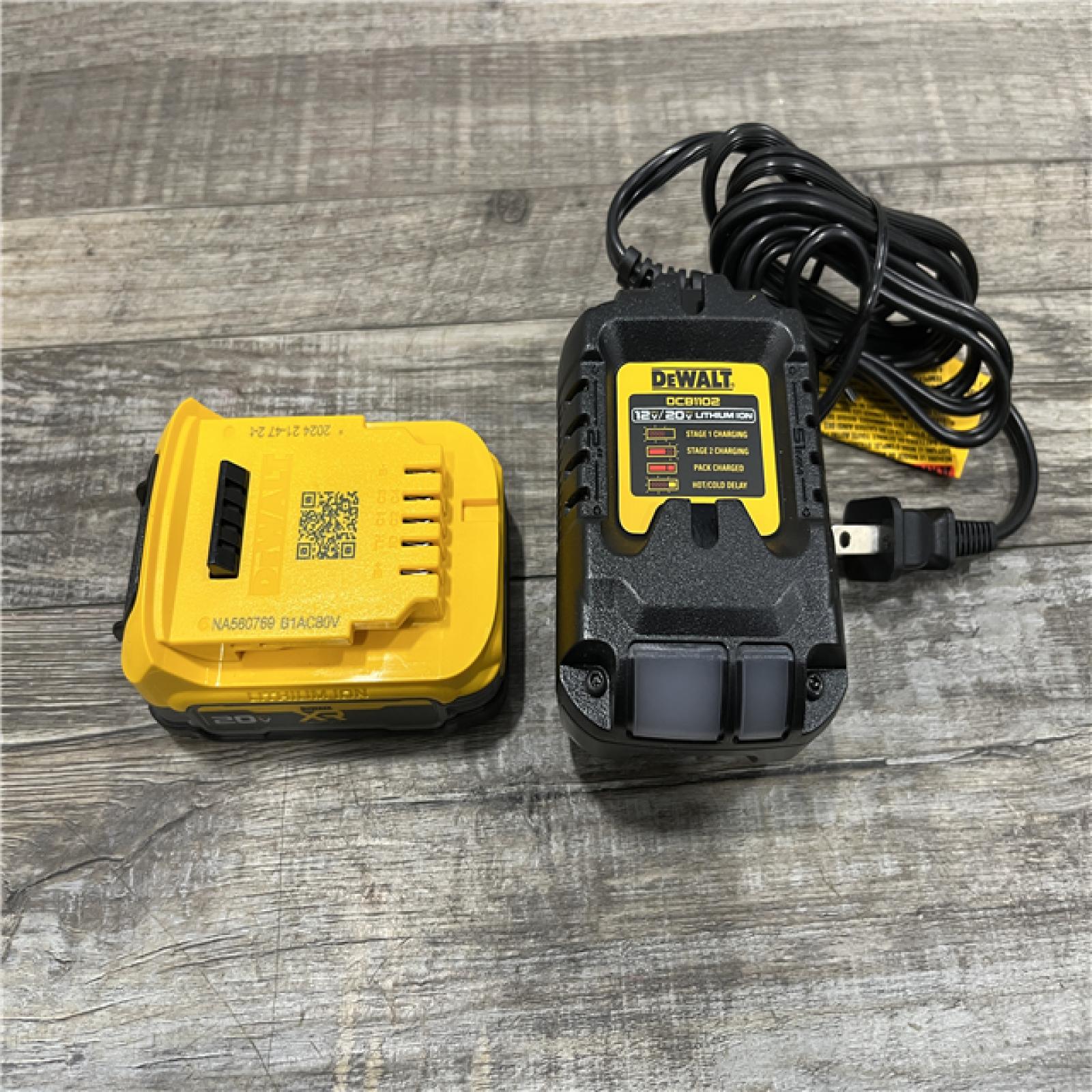 AS-IS DEWALT 20V MAX XR POWERSTACK Lithium-Ion Battery Starter Kit with 1.7Ah Battery and Charger