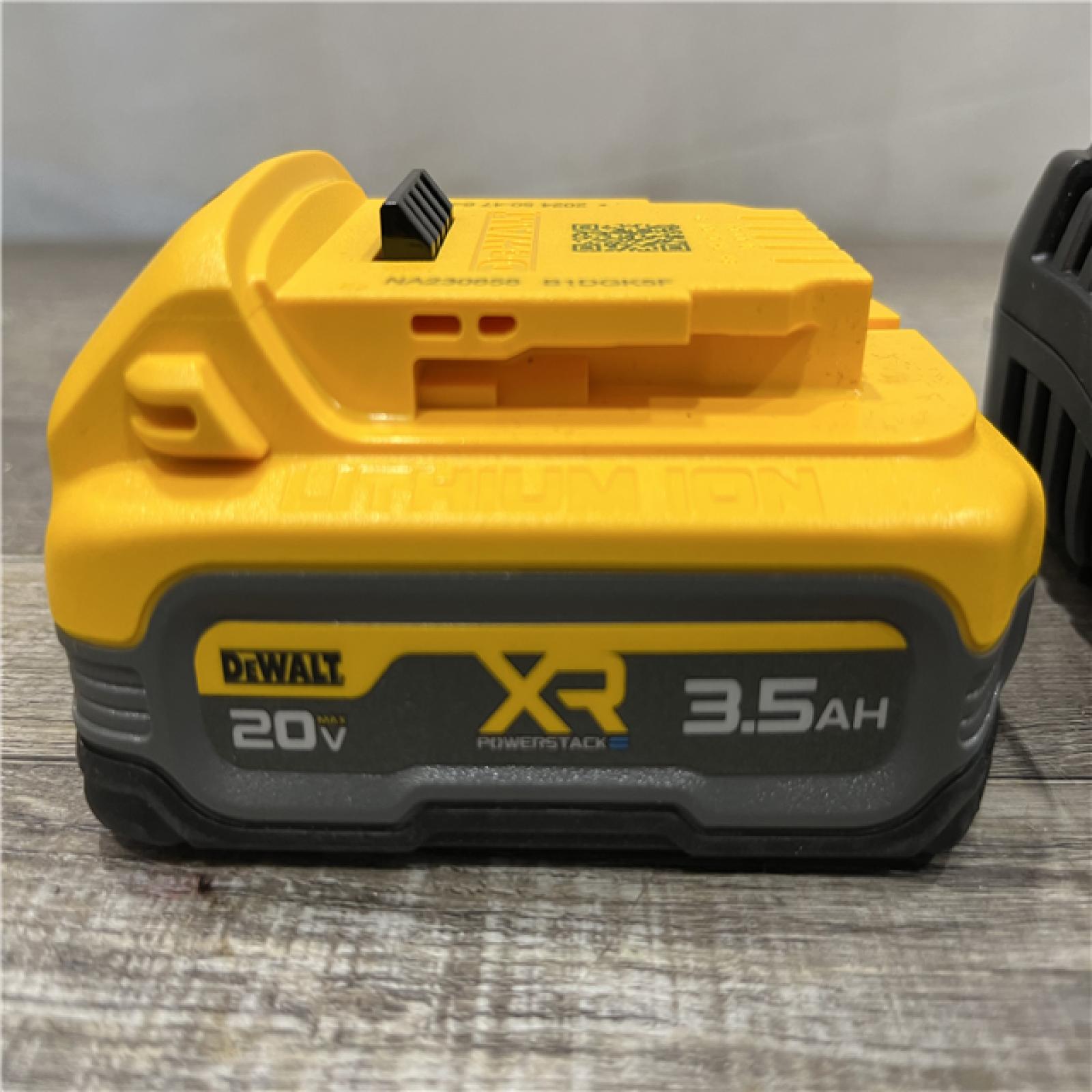 AS-IS DEWALT 20V MAX XR POWERSTACK Lithium-Ion Battery Starter Kit with 3.5Ah Battery and Charger