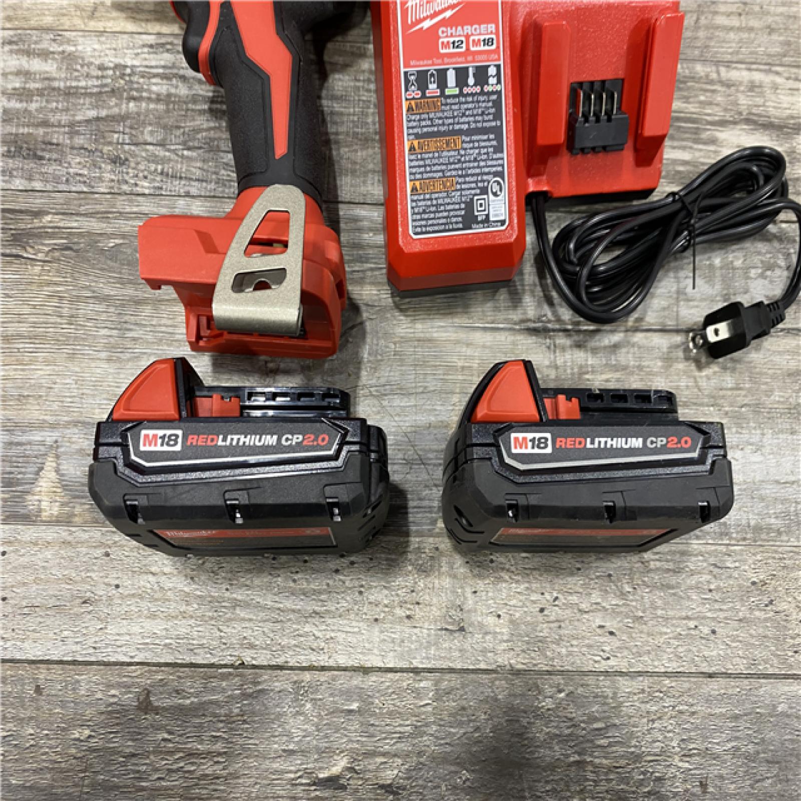 AS-IS Milwaukee 18V Lithium-Ion Brushless Cordless 1/2 in. Compact Hammer Drill/Driver Kit