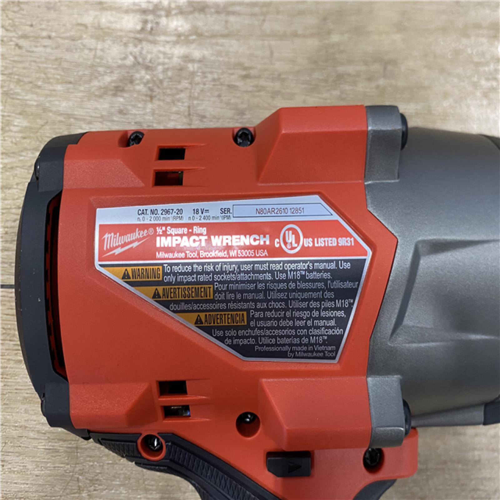AS-IS Milwaukee FUEL 18V Lithium-Ion Brushless Cordless 1/2 in. Impact Wrench with Friction Ring (Tool-Only)