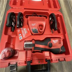 AS-IS MILWAUKEE 12-Volt Lithium-Ion Force Logic Cordless Press Tool Kit (3 Jaws Included) with Two 1.5 Ah Battery and Hard Case