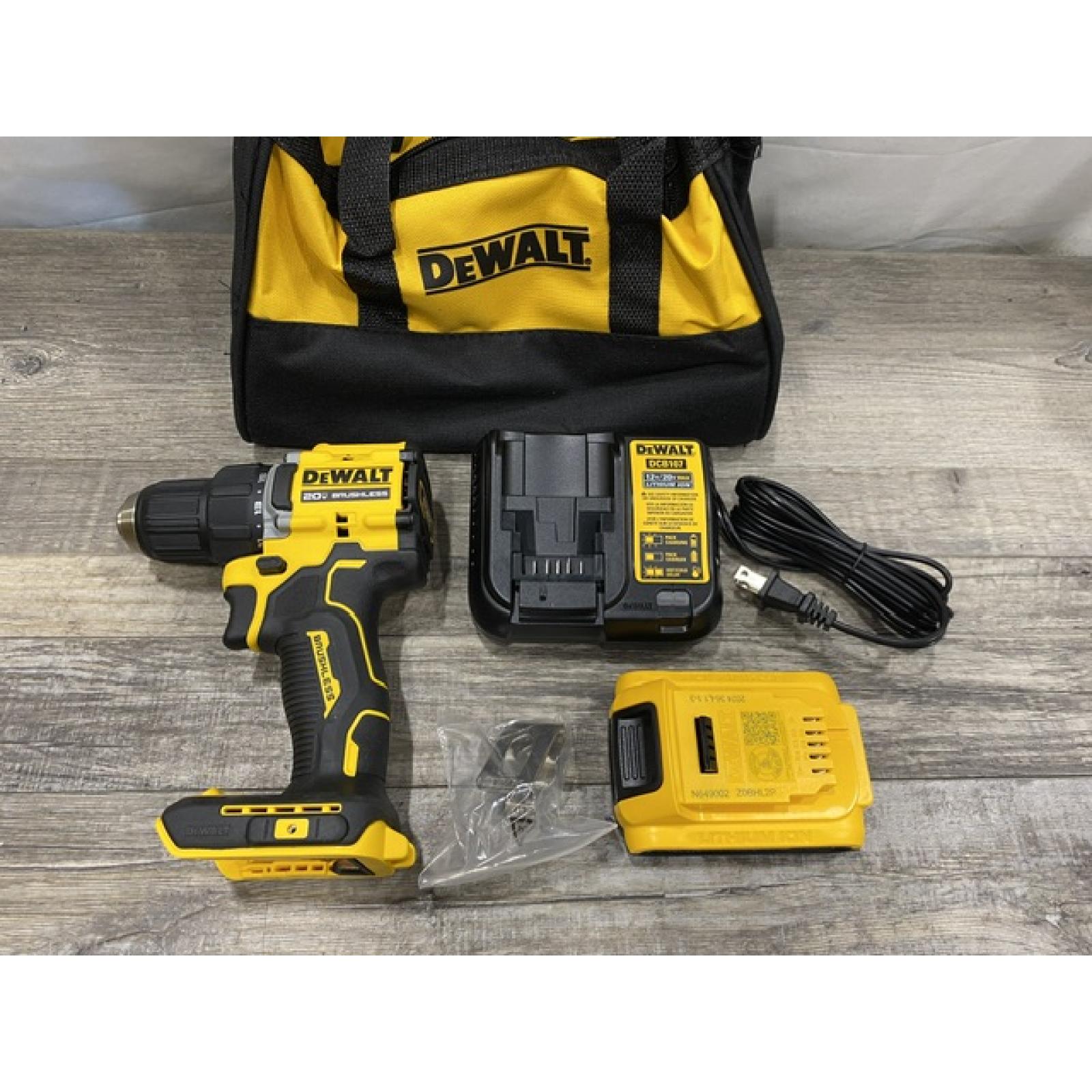 AS-IS DEWALT Atomic 20V Lithium-Ion Cordless Compact 1/2 in. Drill/Driver Kit