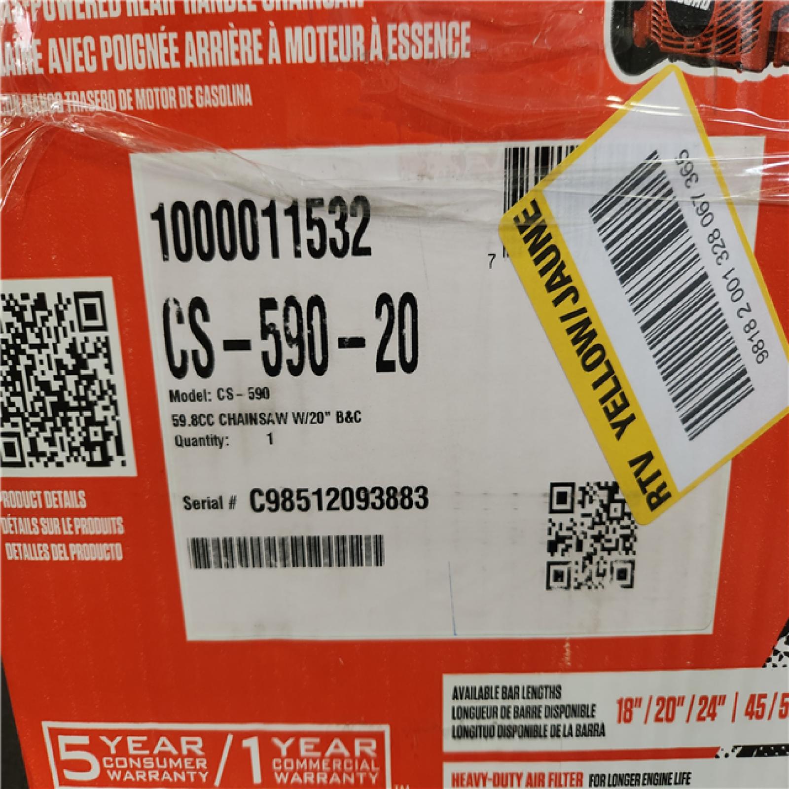 Phoenix ECHO 20 in. 59.8 cc Gas 2-Stroke Rear Handle Timber Wolf Chainsaw