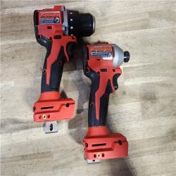 HOUSTON LOCATION - AS-IS Milwaukee M18 18V Lithium-Ion Brushless Cordless Compact Drill/Impact Combo Kit (2-Tool) W/(2) 2.0 Ah Batteries, Charger & Bag