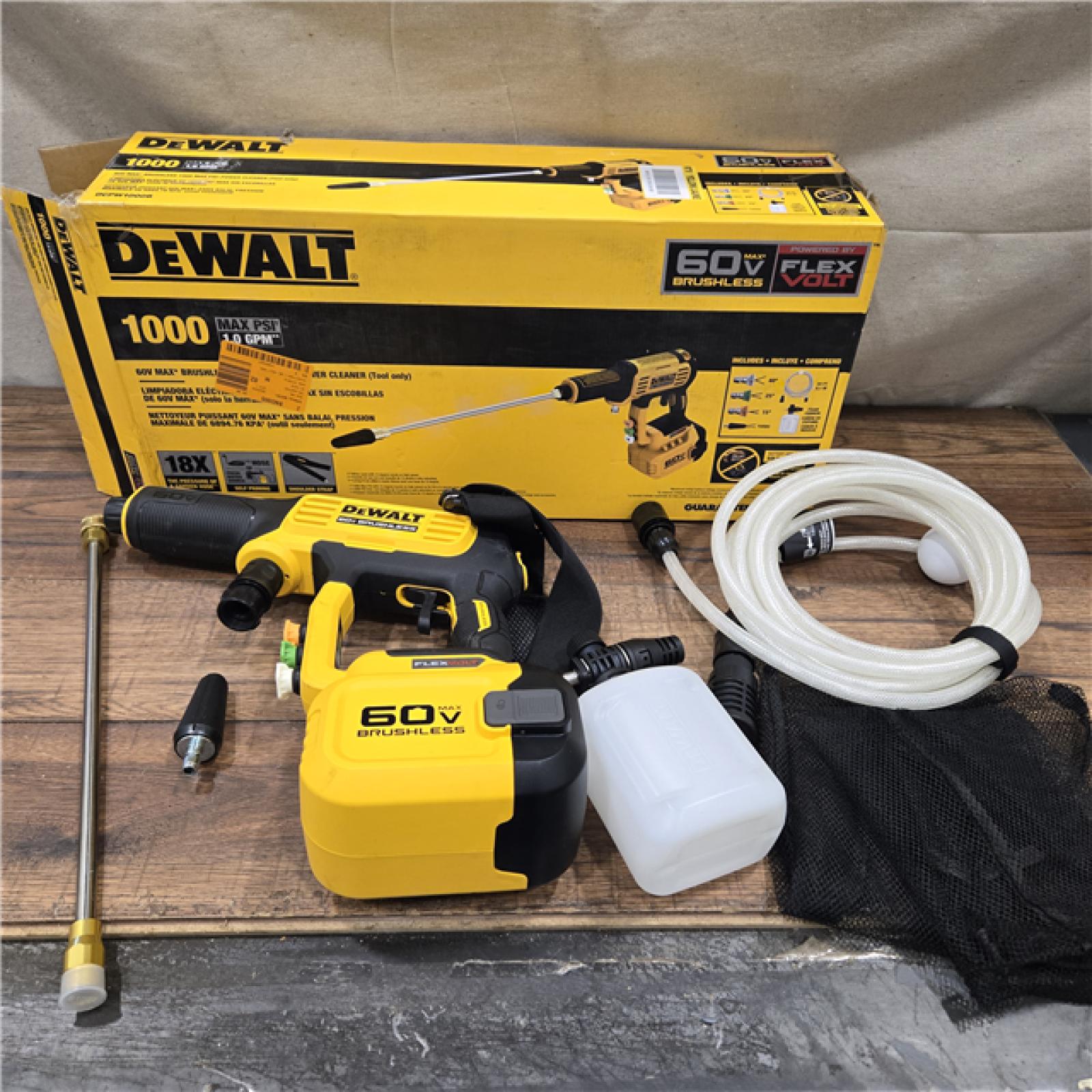 AS-IS DEWALT FLEXVOLT 60V MAX 1000 PSI 1.0 GPM Cold Water Cordless Battery Power Cleaner (Tool Only)