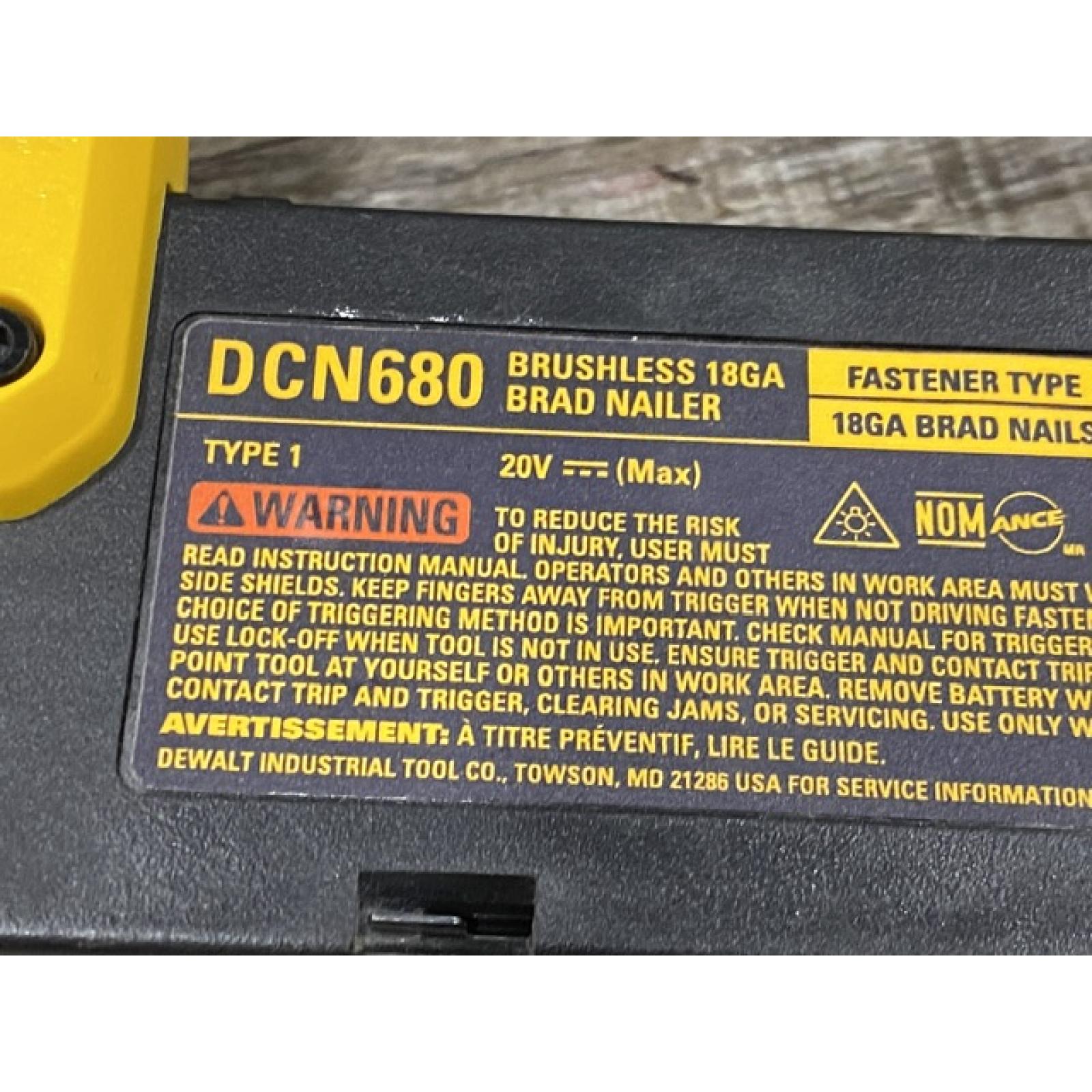 AS-IS DEWALT 20V MAX XR Lithium-Ion Electric Cordless 18-Gauge Brad Nailer (Tool Only)