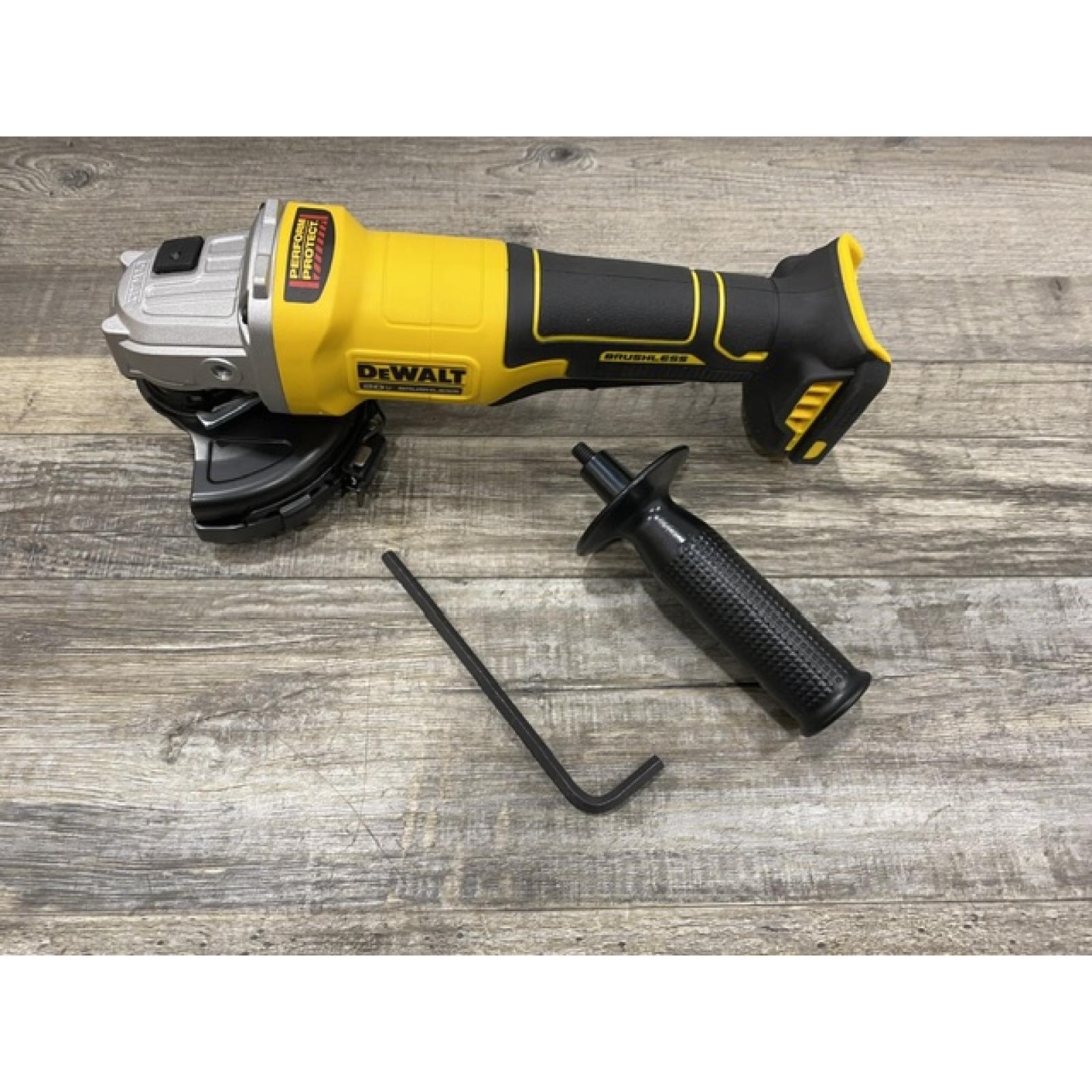 AS-IS DEWALT 20V MAX Cordless Brushless 4-1/2 in. Angle Grinder with Paddle Switch (Tool Only)