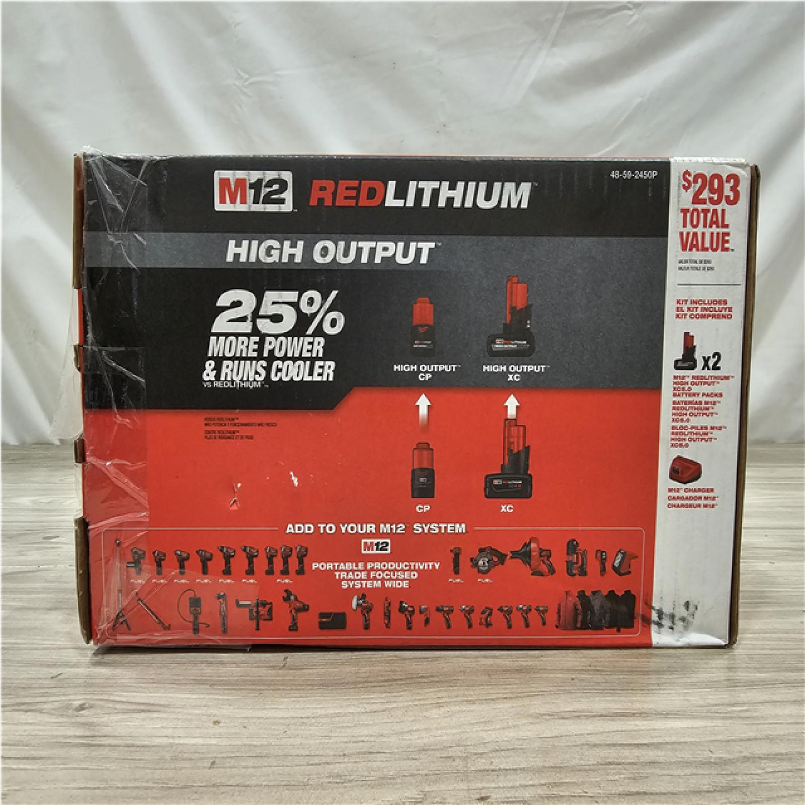 Like New! Milwaukee 12V Lithium-Ion XC High Output 5.0 Ah Battery Pack (2-Pack) Starter Kit with Charger
