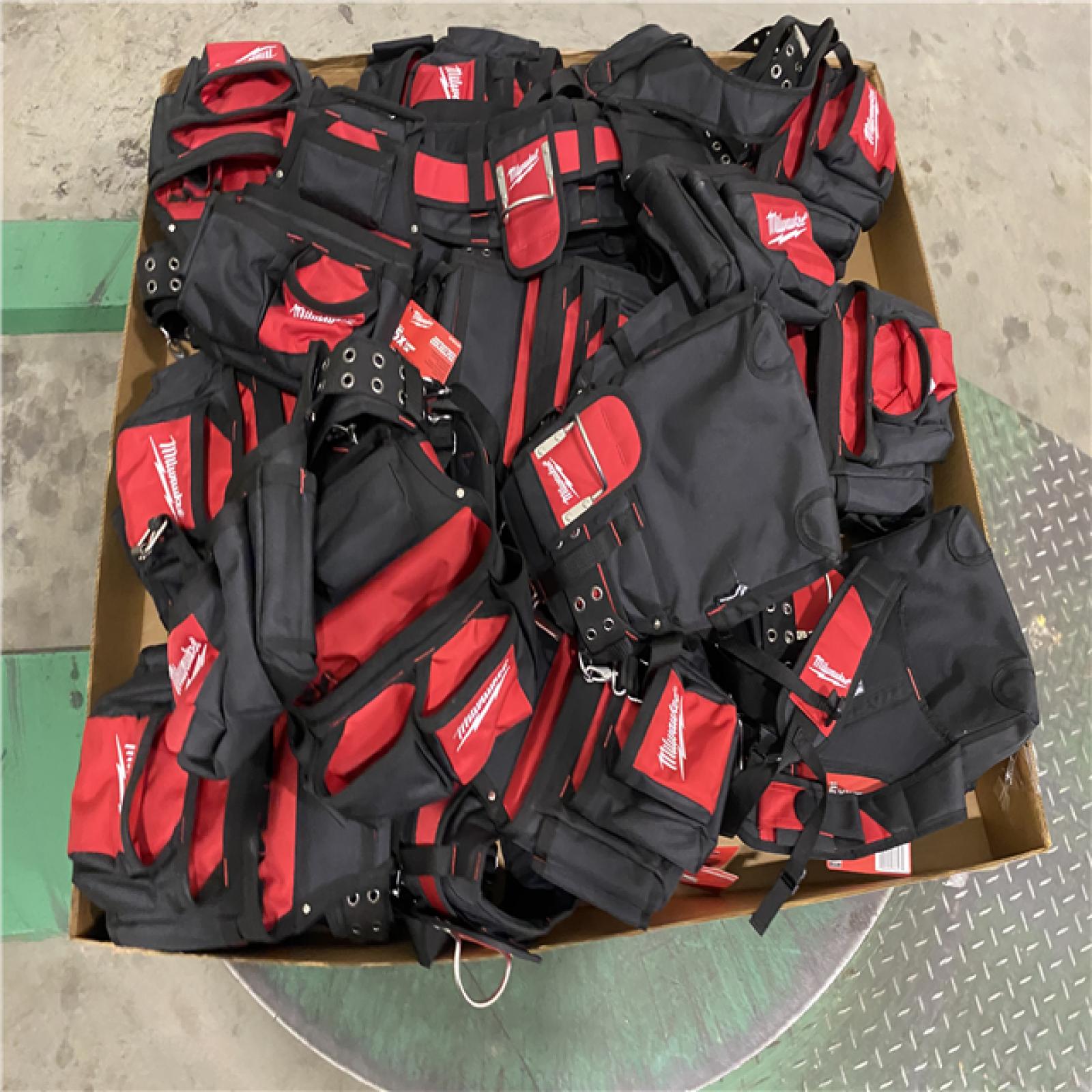 Dallas Location - NEW- Milwaukee General Contractor Work Waist Tool Belt with Suspension Rig(Lot Of 12)