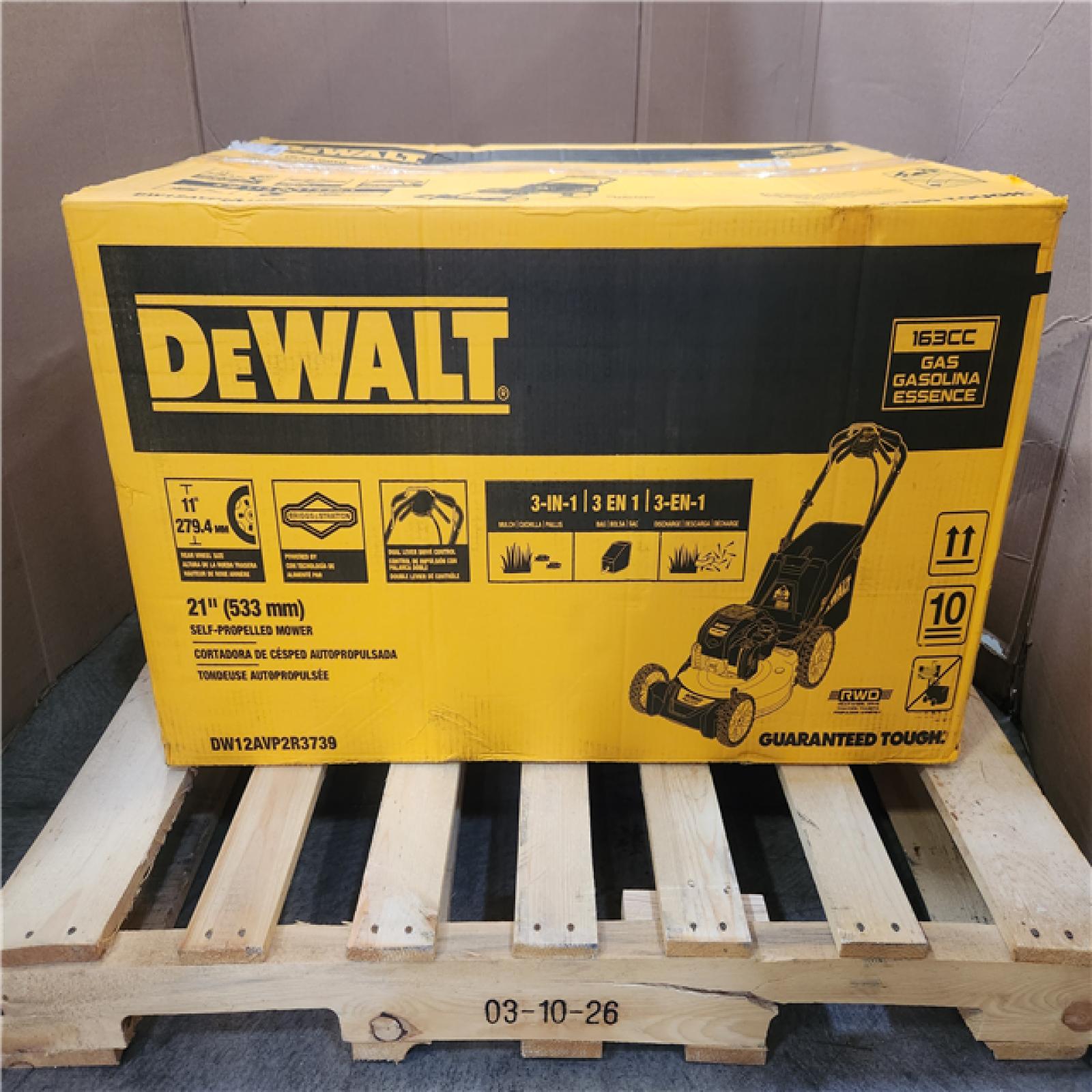 Phoenix AS-IS DEWALT 21 in. 150cc Briggs and Stratton 625ex Engine Rear Wheel Drive 2-in-1 Gas Self Propelled Walk Behind Lawn Mower