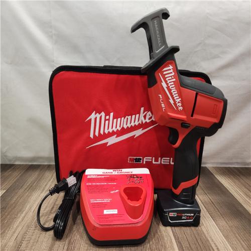 AS-IS- Milwaukee M12 FUEL 12-Volt Lithium-Ion Brushless Cordless HACKZALL Reciprocating Saw Kit W/ Free M12 4.0Ah Compact Battery