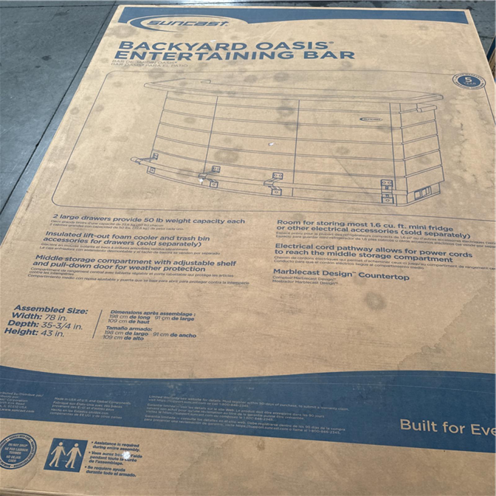 California AS-IS Suncast Backyard Oasis Entertraining Bar