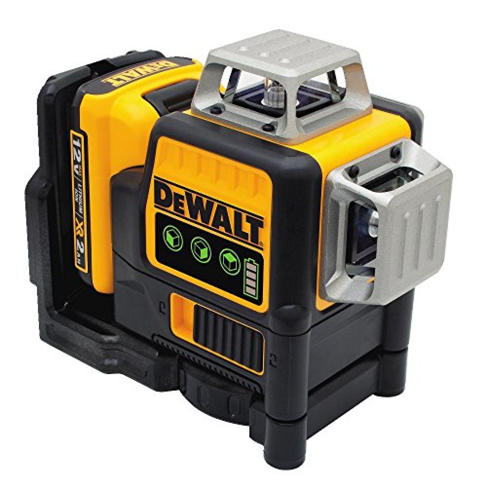 NEW - DEWALT 12V MAX Lithium-Ion 100 ft. Green Self-Leveling 3-Beam 360 Degree Laser Level with 2.0Ah Battery  Charger and Case