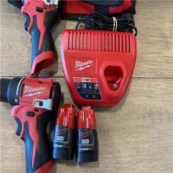AS-IS Milwaukee 12-Volt Lithium-Ion Brushless Cordless Subcompact Drill and Impact Driver Combo Kit
