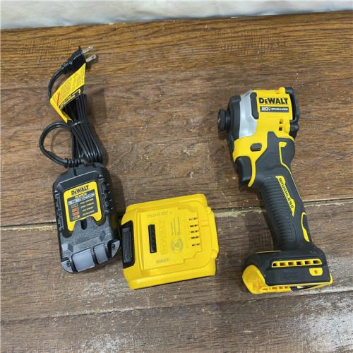 AS-IS DEWALT ATOMIC 20V MAX Lithium-Ion Cordless 1/4 in. Brushless Impact Driver Kit, 5 Ah Battery, Charger, and Bag
