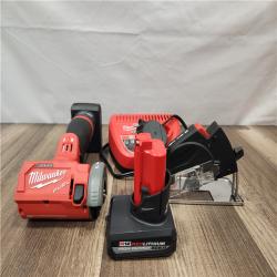 AS-IS-Milwaukee M12 FUEL 12V Lithium-Ion Brushless Cordless 3-Inch Cut-Off Saw with 2 M12 XC5.0 Batteries