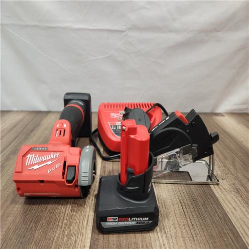 AS-IS-Milwaukee M12 FUEL 12V Lithium-Ion Brushless Cordless 3-Inch Cut-Off Saw with 2 M12 XC5.0 Batteries