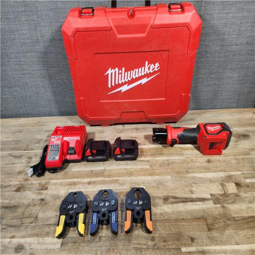 HOUSTON LOCATION - AS-IS Milwaukee-2674-22P M18 Short Throw Press Tool Kit W/ Viega PureFlow Jaws