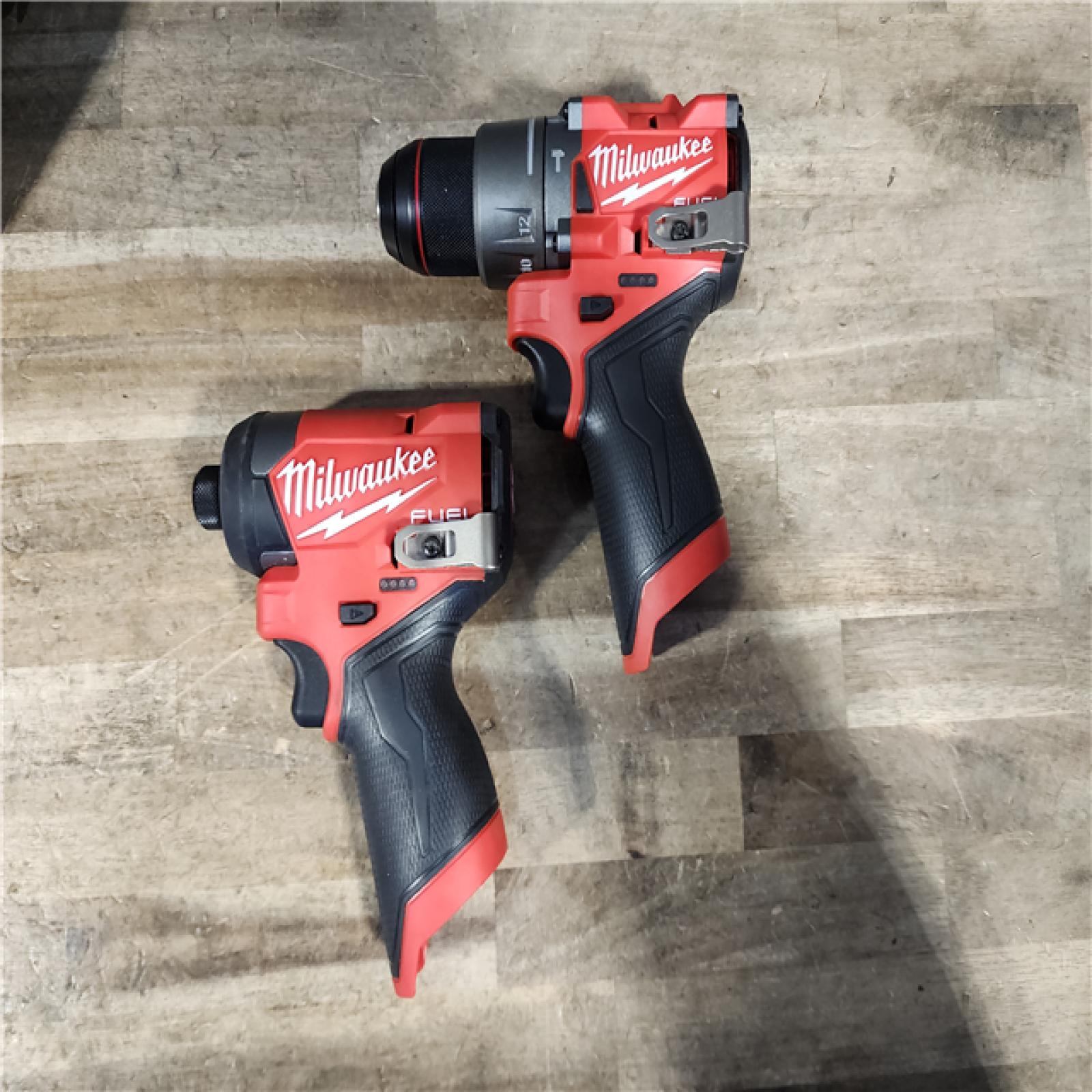 HOUSTON LOCATION - AS-IS Milwaukee FUEL 12-Volt Lithium-Ion Brushless Cordless Hammer Drill and Impact Driver Combo Kit