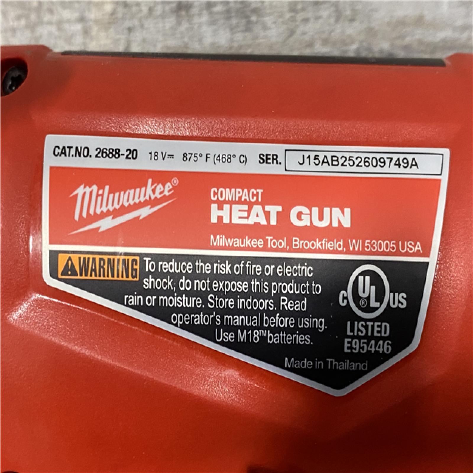 AS-IS Milwaukee 18V Lithium-Ion Cordless Compact Heat Gun (Tool-Only)