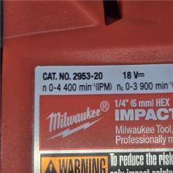AS-IS Milwaukee FUEL 18V Cordless 1/4 in. Hex Impact Driver Kit