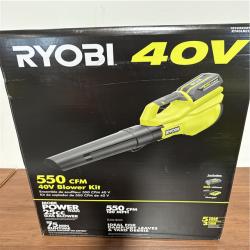 California NEW Ryobi 550 CFM 40V Blower Kit, includes (1) Battery & Charger