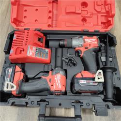 AS-IS MILWAUKEE M18 FUEL 18V Lithium-Ion Brushless Cordless Hammer Drill and Impact Driver Combo Kit (2-Tool) with 2 Batteries