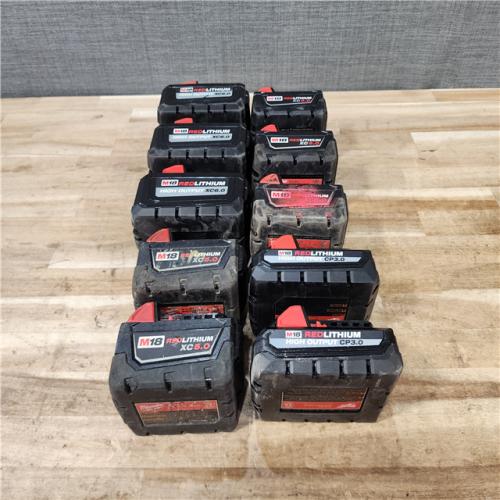 HOUSTON LOCATION - AS-IS MILWAUKEE BATTERY PACK QTY - 10