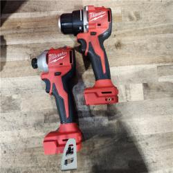HOUSTON LOCATION - AS-IS Milwaukee M18 18V Lithium-Ion Brushless Cordless Compact Drill/Impact Combo Kit (2-Tool) W/(2) 2.0 Ah Batteries  Charger & Bag