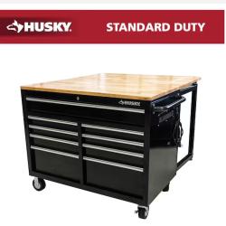 DALLAS LOCATION - Husky Ready-to-Assemble 48 in. W x 72 in. H x 18.3 in. D 24-Gauge 3-Shelf Steel Freestanding Cabinet in Black
